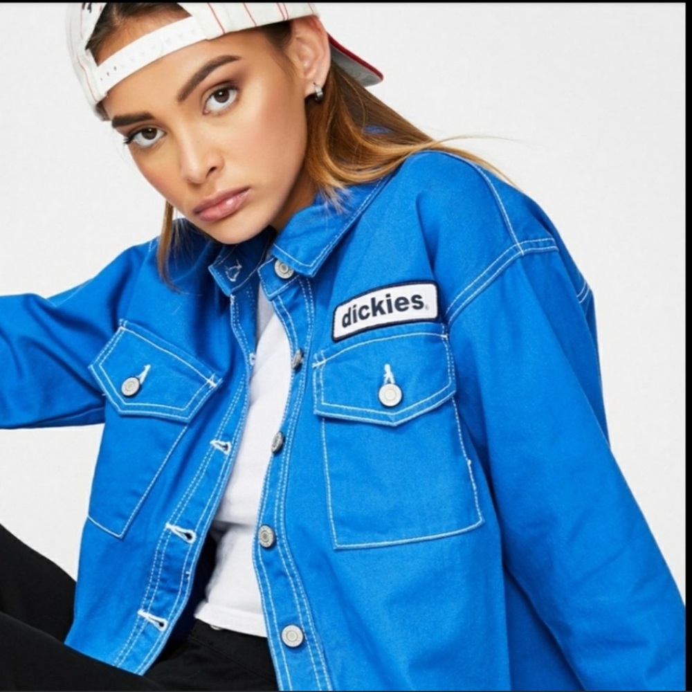 WOMENS DICKIES GIRL JUNIOR'S CROPPED JACKET BLUE